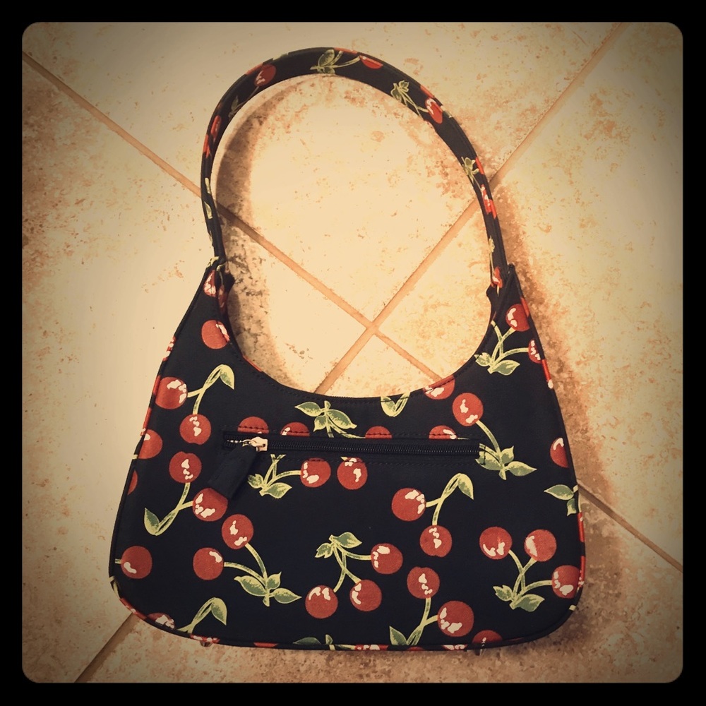 Small Structured Cherry Print Bag